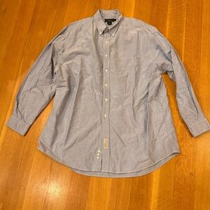 Abercrombie and Fitch Men's Blue Button-Down Shirt Size 17L Cotton preppy